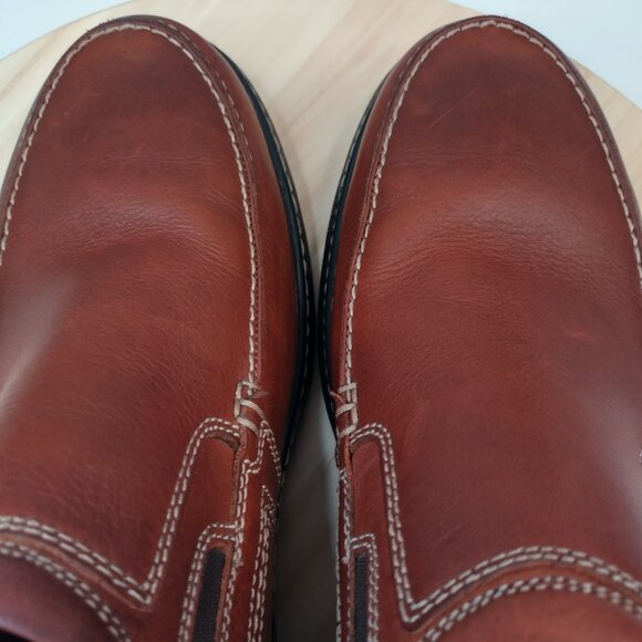 Johnston & Murphy Colvard Moc Toe Venetian Cognac Waterproof Loafer Men US 10M - Picture 8 of 14